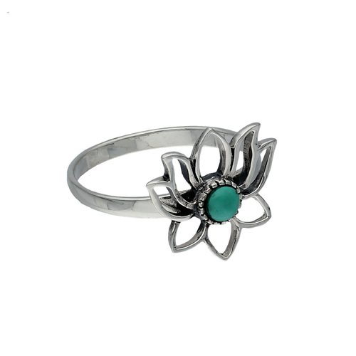 Anillo Flor de Loto Turquesa
