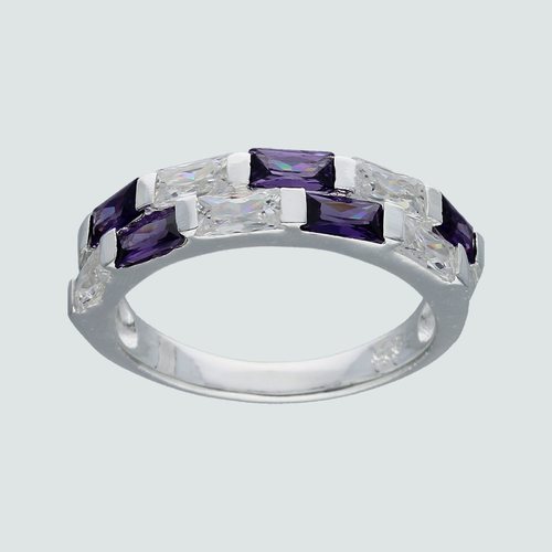 Anillo Cintillo Circones Amatista