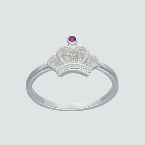 Anillo Corona Circón Rubí