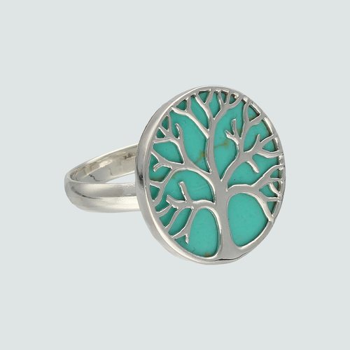Anillo Árbol de la Vida Turquesa