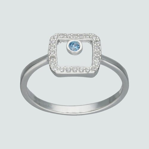 Anillo Circón Agua Marina
