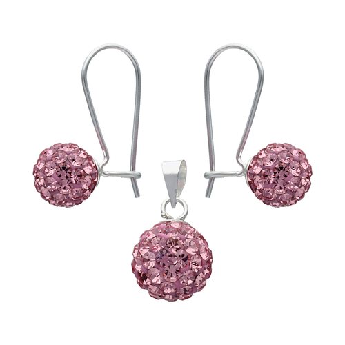 Conjunto Strass Rosado