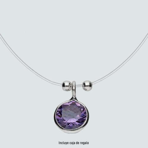 Collar Fantasma con Punto de Luz Circón Amatista