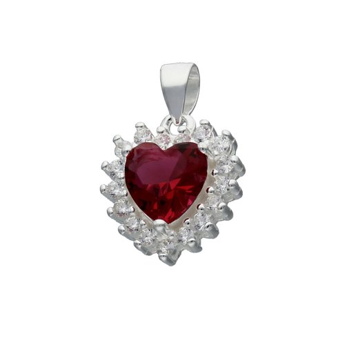 Colgante Corazón Circón Rubí