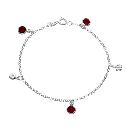 Pulsera Flores Circones Rubí