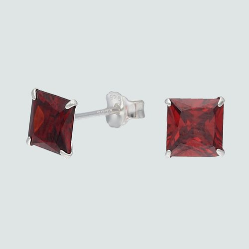 Aro Circón Rubí 6x6 mm