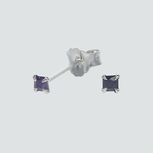 Aro Circón Amatista 2x2 mm