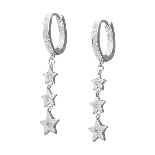Argolla Huggie Estrellas Circones 13 mm