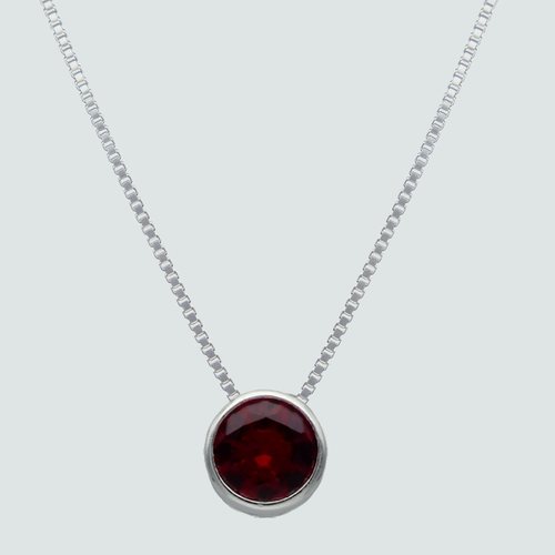 Collar Circón Granate Punto de Luz