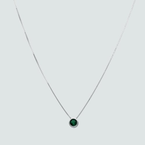 Collar Veneciano Circón Esmeralda Punto de Luz
