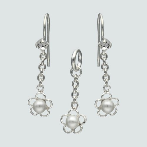 Conjunto Flor Perla y Circón
