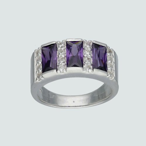 Anillo Circones Baguette Amatista