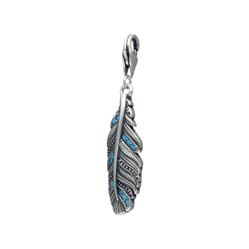 Colgante con Broche Pluma Circones Celeste