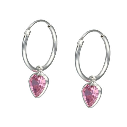 Argolla Corazón Circón Rosa Francia 14 mm