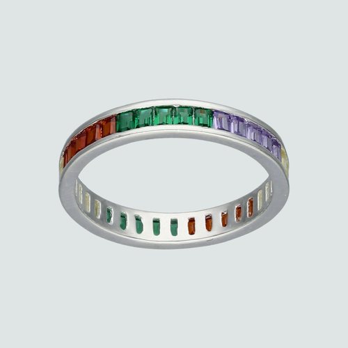 Anillo Cintillo Sin Fin Circones Multicolor