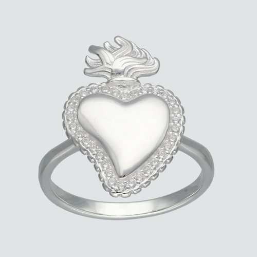 Anillo Corazón Detente con Circones