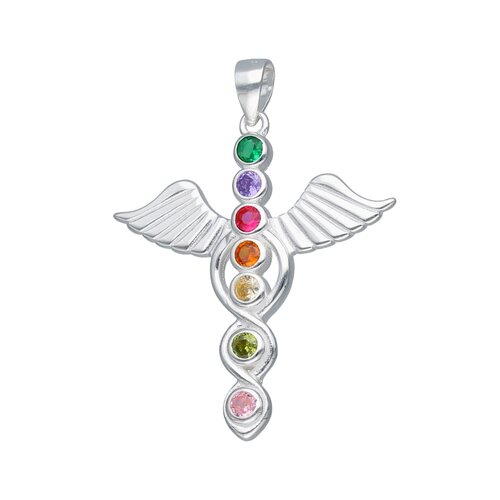Colgante Caduceo 7 Chakras Circones