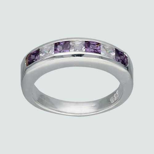 Anillo Cintillo Circones Amatista