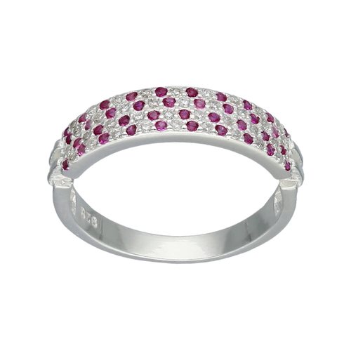 Anillo Cintillo Circones Rubí