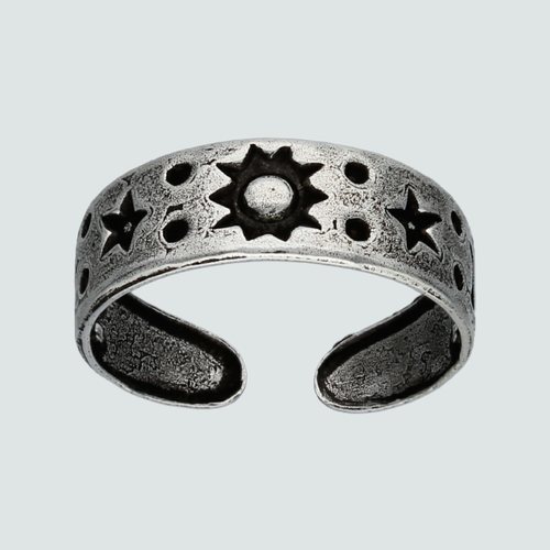 Anillo de Pie Media Luna Sol y Estrella
