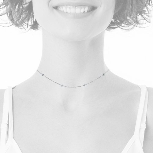 Collar Choker Ajustable Singapur con Esferas