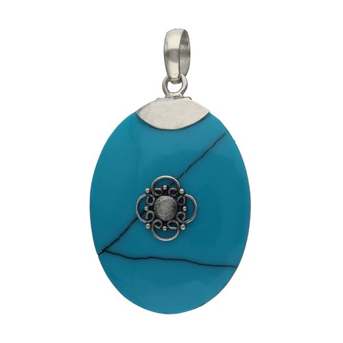 Colgante Ovalo Turquesa
