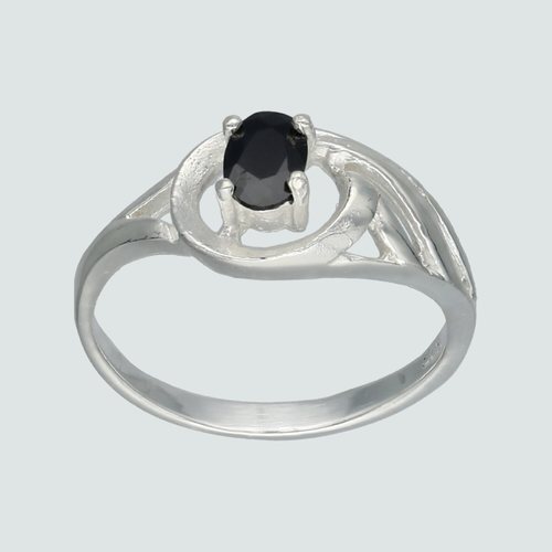 Anillo Circón Ónix Solitario