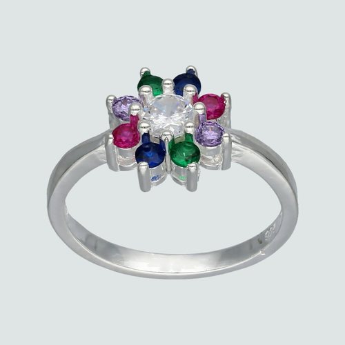 Anillo Flor Circones Multicolor