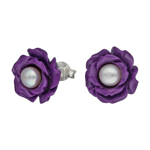 Aro Flor con Perla Amatista
