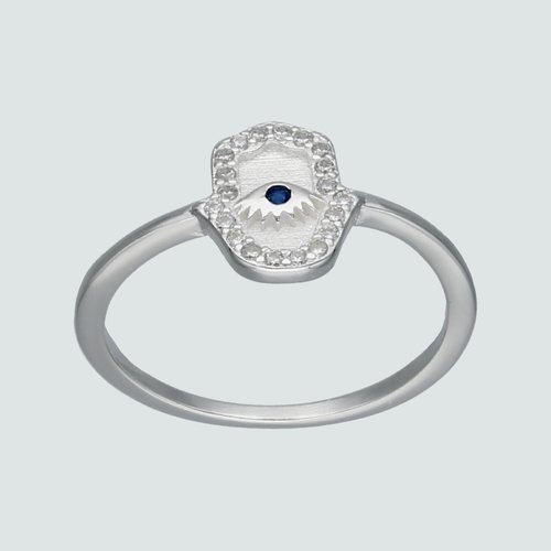 Anillo Mano de Fátima Ojo Turco con Circones