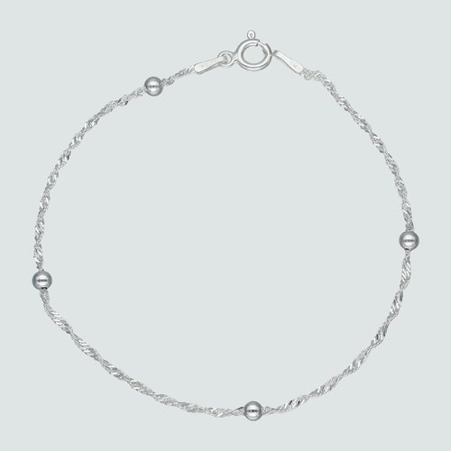 Pulsera Singapur con Esferas