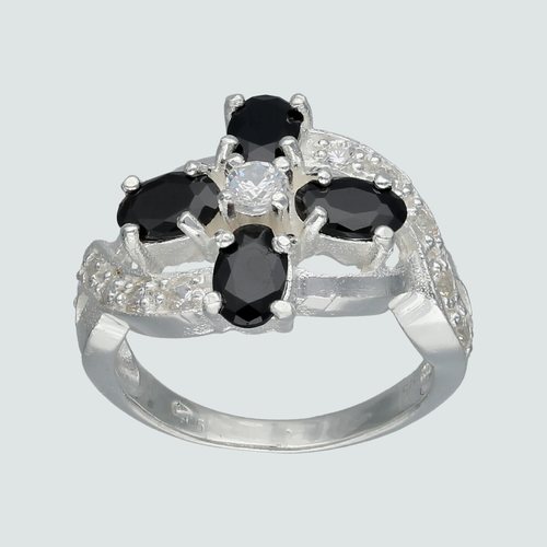 Anillo Flor Circones Ónix