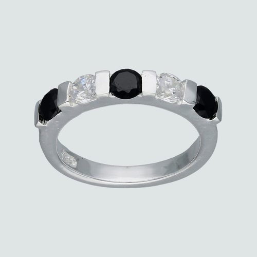 Anillo Cintillo Circones Ónix