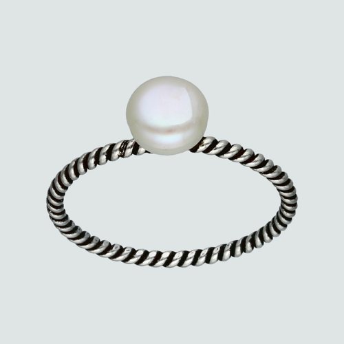 Anillo Trenzado con Perla
