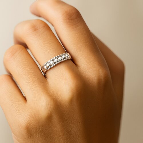 Anillo Midi Triple Esferas