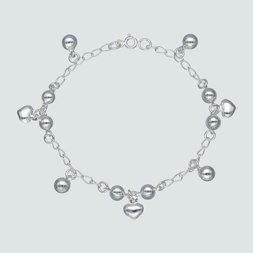 Pulsera Esferas y Corazones