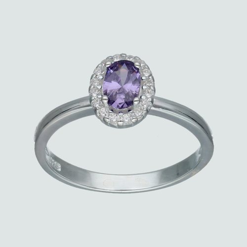Anillo Circones Amatista Pavé