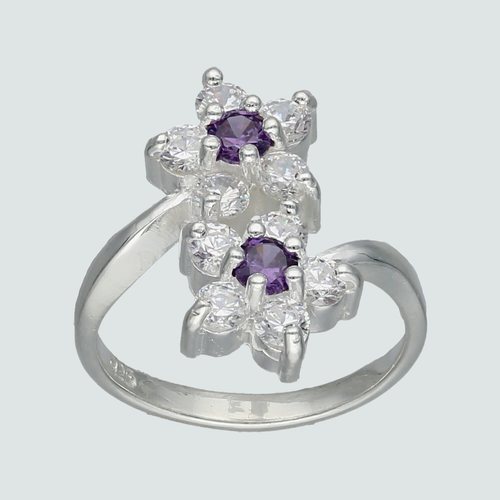 Anillo Flores Circones Amatista
