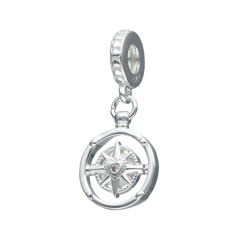 Colgante Charm Rosa de los Vientos Circon Charms Charms Productos Joyas de plata por Colgante Charm Rosa de los Vientos Circon Charms Charms Productos Joyas de plata por