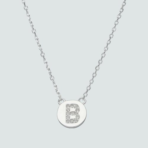 Collar Circulo Letra B con Circones