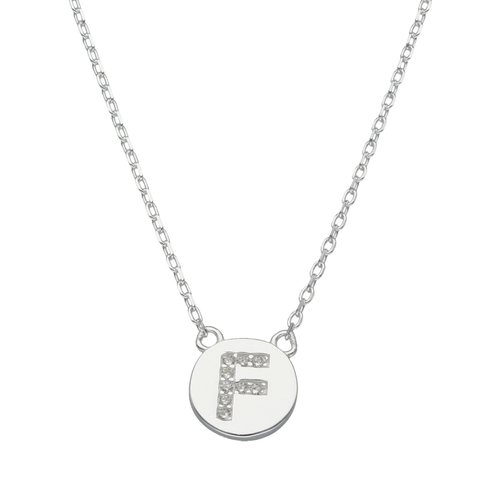 Collar Circulo Letra F con Circones