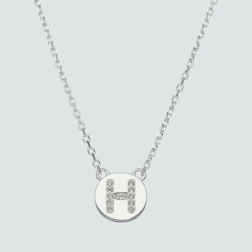 Collar Circulo Letra H con Circones