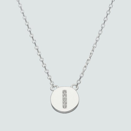 Collar Circulo Letra I con Circones