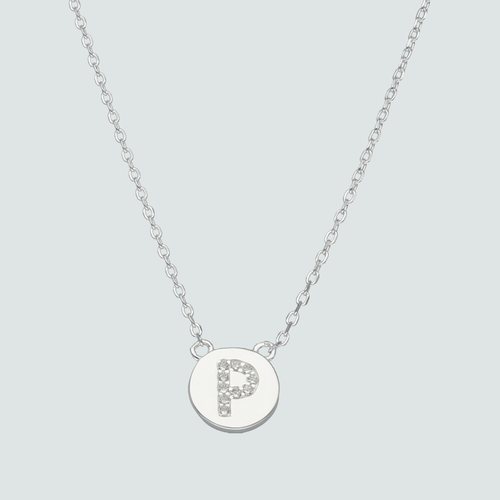 Collar Circulo Letra P con Circones