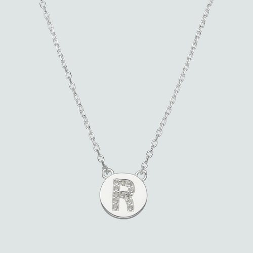 Collar Circulo Letra R con Circones