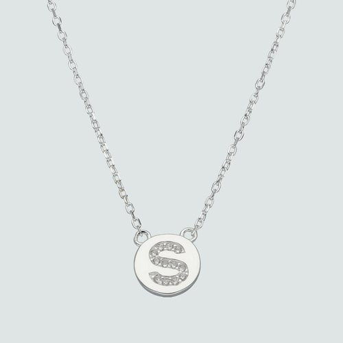 Collar Circulo Letra S con Circones