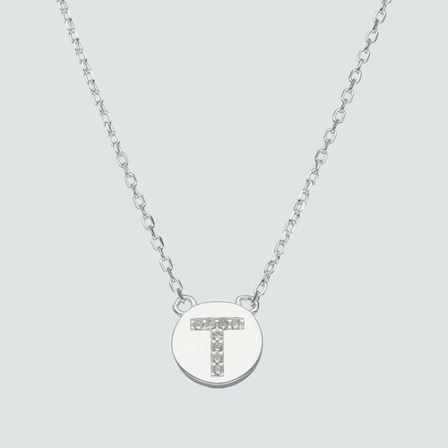 Collar Circulo Letra T con Circones