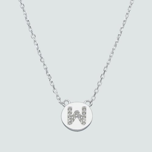 Collar Circulo Letra W con Circones