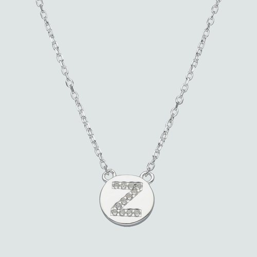 Collar Circulo Letra Z con Circones