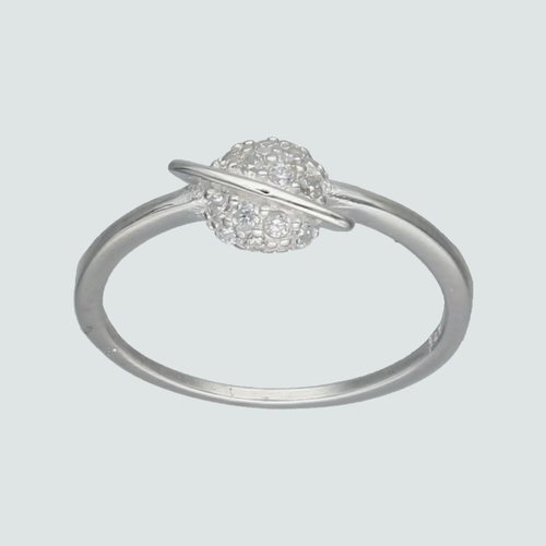 Anillo Midi Planeta con Circones